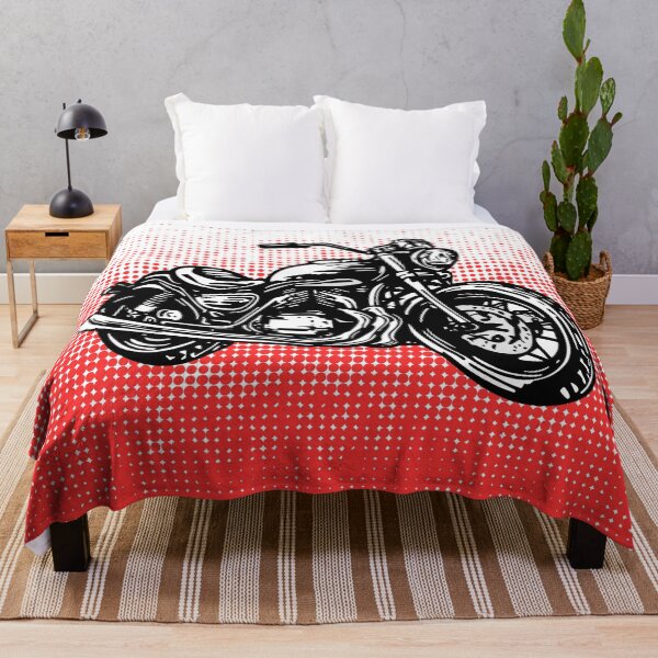 Item preview, Classic Motorcycle with Red Halftone Vibes designed and sold by RaiyaTees.
