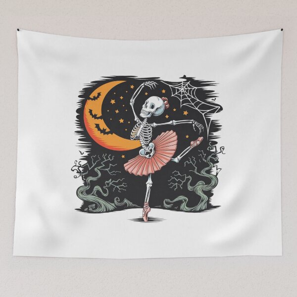 Item preview, Womens Dancing Skeleton - Ballerina Ballet Dance - Halloween V-Neck T-Shirt designed and sold by khalidteez.