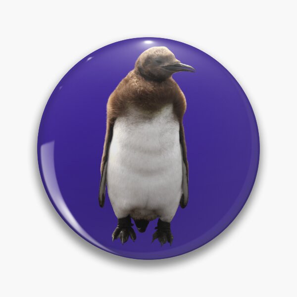 Item preview, Cute Standing King Penguin Chick (Dark Purple #3A2096 background) designed and sold by SBPenguins.