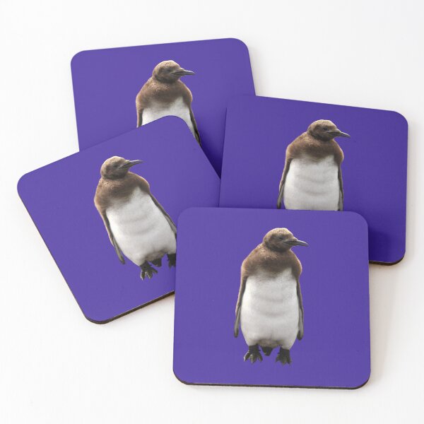 Item preview, Cute Standing King Penguin Chick (Dark Purple #3A2096 background) designed and sold by SBPenguins.