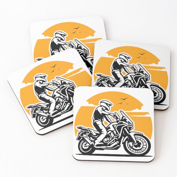 Item preview, Adventure Rider Motorcycle with Orange Sunset designed and sold by RaiyaTees.
