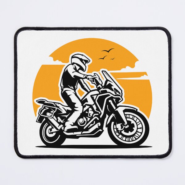 Item preview, Adventure Rider Motorcycle with Orange Sunset designed and sold by RaiyaTees.