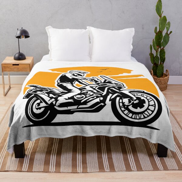 Item preview, Adventure Rider Motorcycle with Orange Sunset designed and sold by RaiyaTees.