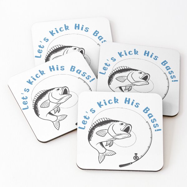 Item preview, Fishing Pun - Let's kick his bass - Funny Minimalist Animal Art designed and sold by BeaverFriends.