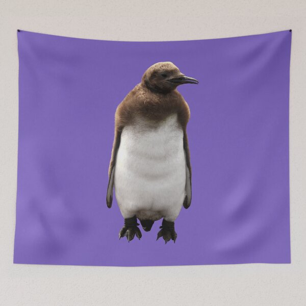 Item preview, Cute Standing King Penguin Chick (Light Purple #795FC1 background) designed and sold by SBPenguins.