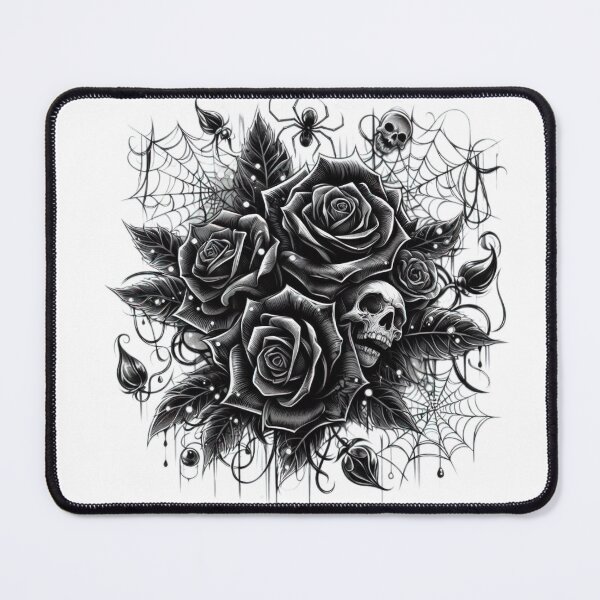 Item preview, roses with skulls and spider web , Halloween tattoo , halloween roses,halloween web,halloween skulls designed and sold by Expressions-Sel.