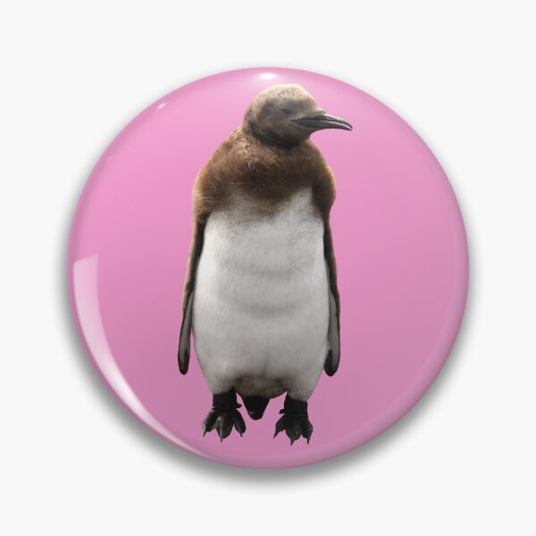 Item preview, Cute Standing King Penguin Chick (Pink #F699CD background) designed and sold by SBPenguins.