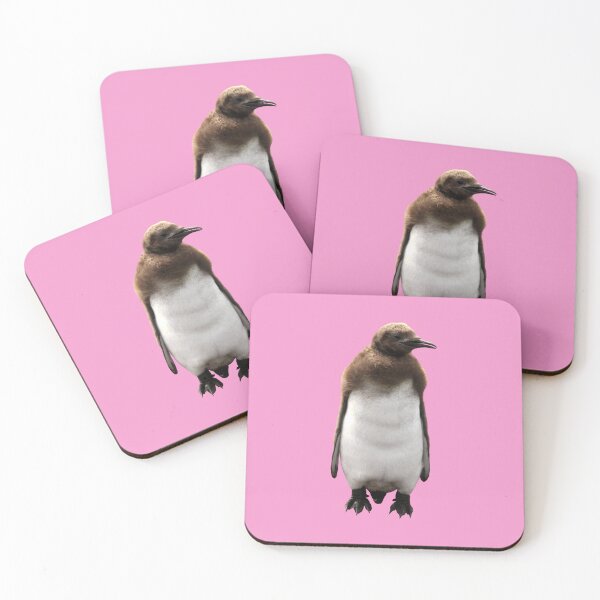 Item preview, Cute Standing King Penguin Chick (Pink #F699CD background) designed and sold by SBPenguins.