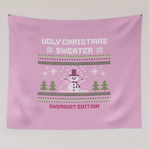 Item preview, Ugly Christmas Sweater Swimsuit Edition | Funny Holiday Snowman designed and sold by SkyTastic.