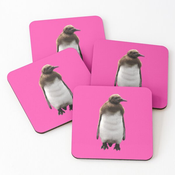Item preview, Cute Standing King Penguin Chick (Fuchsia #FC46AA background) designed and sold by SBPenguins.