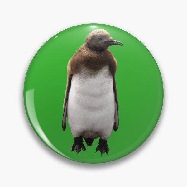 Item preview, Cute Standing King Penguin Chick (Bright Green #35B02C background) designed and sold by SBPenguins.