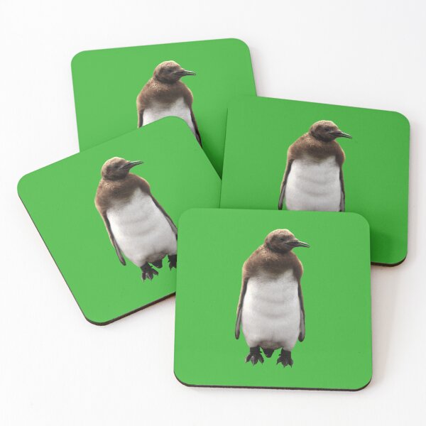 Item preview, Cute Standing King Penguin Chick (Bright Green #35B02C background) designed and sold by SBPenguins.