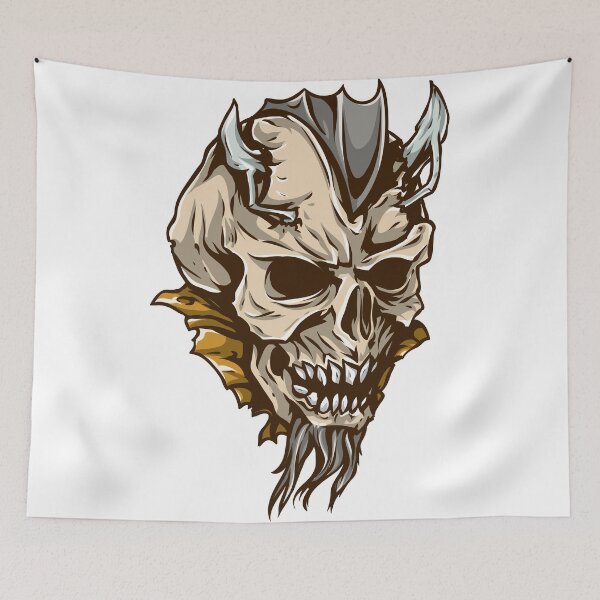 Item preview, tattoo art skull with horns  designed and sold by ak7sailor.