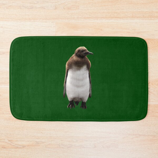 Item preview, Cute Standing King Penguin Chick (Dark Green #014606 background) designed and sold by SBPenguins.