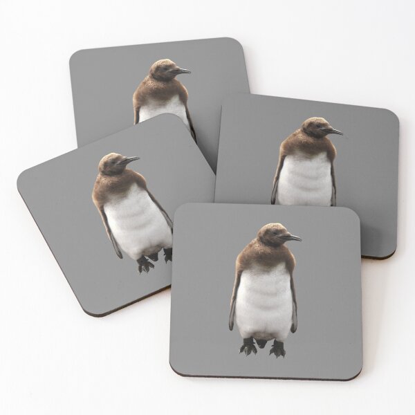 Item preview, Cute Standing King Penguin Chick (Grey #808080 background) designed and sold by SBPenguins.