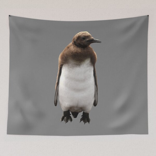 Item preview, Cute Standing King Penguin Chick (Grey #808080 background) designed and sold by SBPenguins.