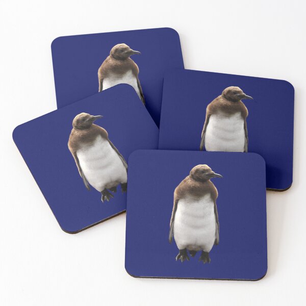 Item preview, Cute Standing King Penguin Chick (Dark Blue #060D5B background) designed and sold by SBPenguins.