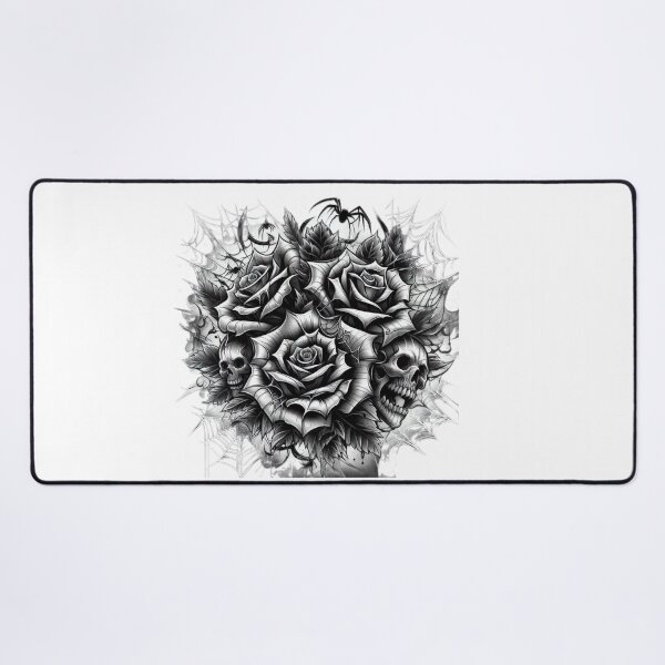 Item preview, roses with skulls and spider web and spider , Halloween tattoo , halloween roses,halloween web,halloween skulls designed and sold by Expressions-Sel.