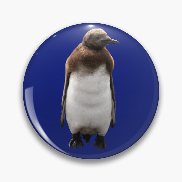 Item preview,  Cute Standing King Penguin Chick (Blue #0F1D7B background) designed and sold by SBPenguins.