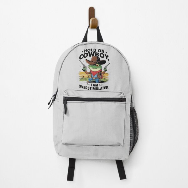 Item preview, Cowboy Frog Cartoon: Hold On, I’m Overstimulated designed and sold by love3617.