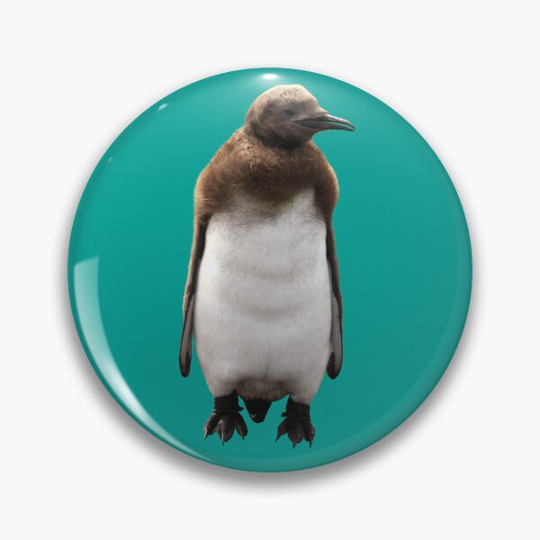Item preview, Cute Standing King Penguin Chick (Teal #03A096 background) designed and sold by SBPenguins.
