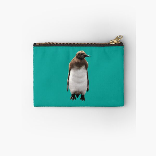 Item preview, Cute Standing King Penguin Chick (Teal #03A096 background) designed and sold by SBPenguins.