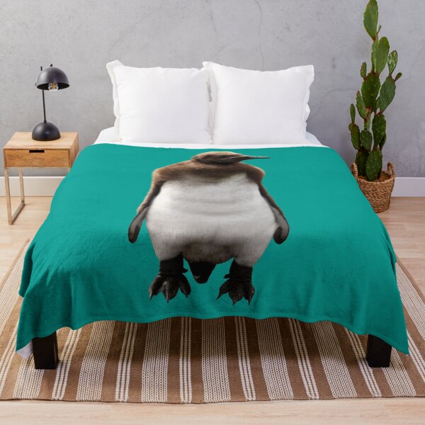 Item preview, Cute Standing King Penguin Chick (Teal #03A096 background) designed and sold by SBPenguins.