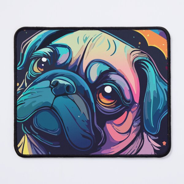 Item preview, colourful pug designed and sold by clickpodium.