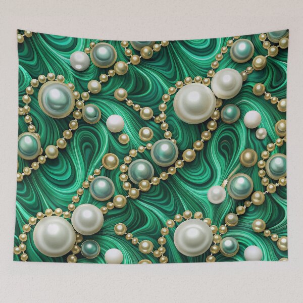 Item preview, PATTERN 044- PEARL MALACHITE MARBLE STONE - Gift items and personal use / Marble, Green, Teal, Gemstone, Pearl,  Malachite, White, Velvet, Abstract, Pattern,  Art designed and sold by LumDesignArt.