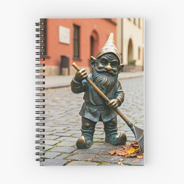 Item preview, Thinking of Wroclaw - Gnome Raking Leaves designed and sold by Purrfecta.