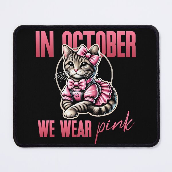 Item preview, Tabby Cat Pink Breast Cancer Awareness Design for Cat Lovers designed and sold by Victor Shadehorn.