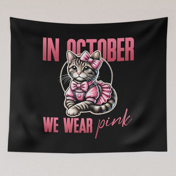 Item preview, Tabby Cat Pink Breast Cancer Awareness Design for Cat Lovers designed and sold by Victor Shadehorn.