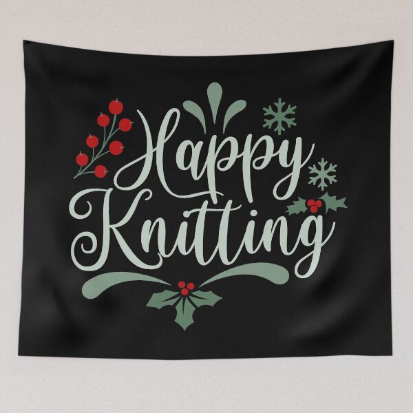 Item preview, Happy knitting - winter holidays designed and sold by EvergreenWhimsy.
