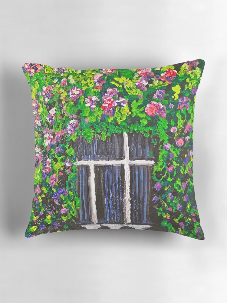 Thumbnail 3 of 4, Pillow, Bougainviellas on a Sunday designed and sold by msmali006.
