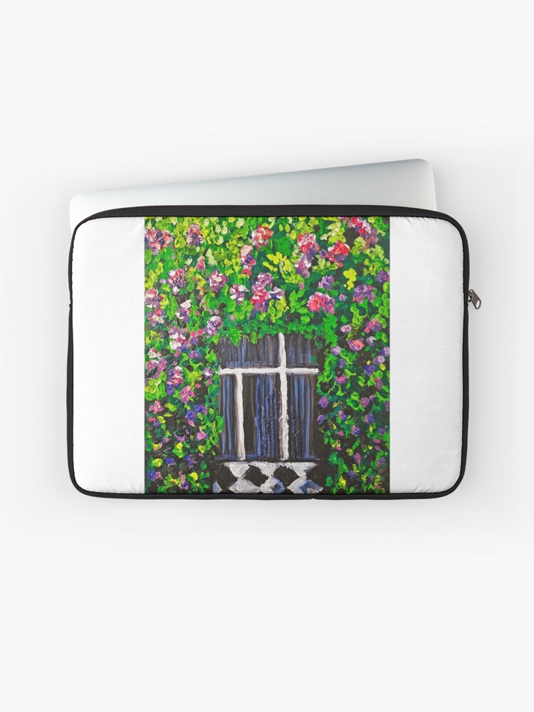Thumbnail 1 of 2, Laptop Sleeve, Bougainviellas on a Sunday designed and sold by msmali006.