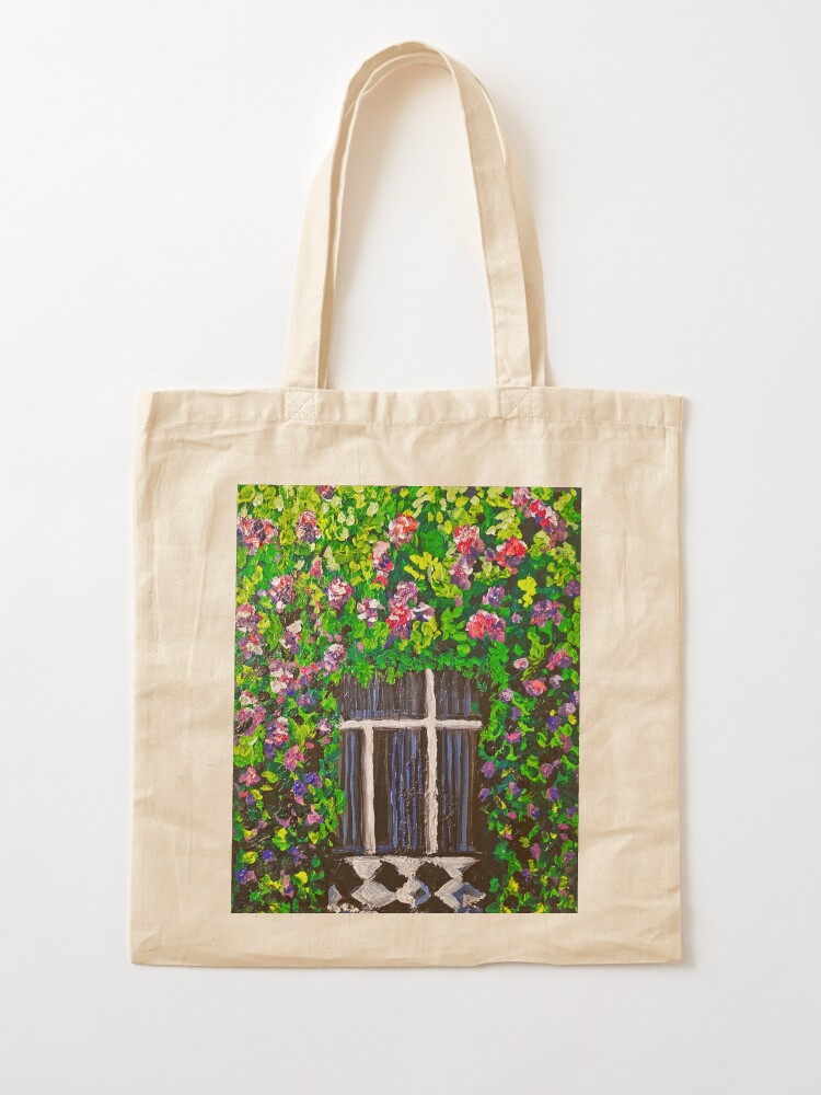 Thumbnail 2 of 5, Tote Bag, Bougainviellas on a Sunday designed and sold by msmali006.