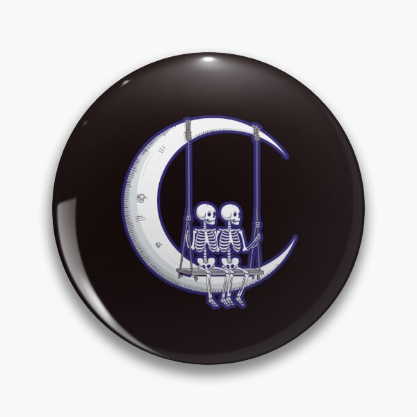 Item preview, spooky scary skeletons | SKELETONS SWINGING ON THE MOON designed and sold by FitEnvy.