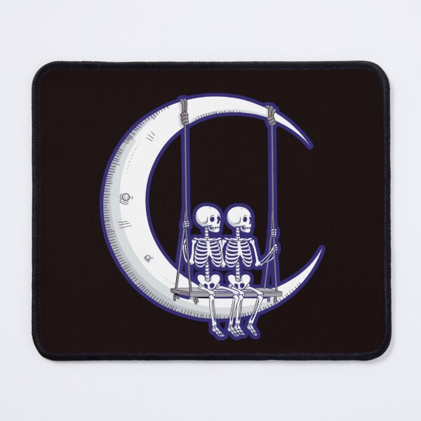 Item preview, spooky scary skeletons | SKELETONS SWINGING ON THE MOON designed and sold by FitEnvy.