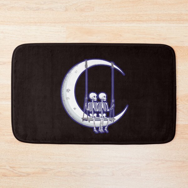 Item preview, spooky scary skeletons | SKELETONS SWINGING ON THE MOON designed and sold by FitEnvy.
