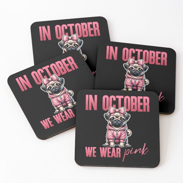 Item preview, In October We Wear Pink Pug Breast Cancer Awareness designed and sold by Victor Shadehorn.