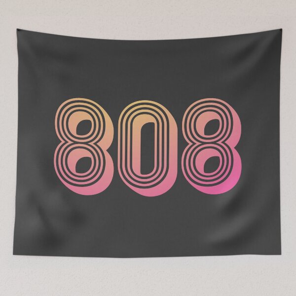 Item preview, 808 Area Code - Maui Pink, Oahu Yellow - Hot Pink And Gold Retro Hawaii, Maui, Kauai, Oahu, Honolulu - Vintage HI Phone Number Hawaii Area Code 808 designed and sold by TheIconShop.