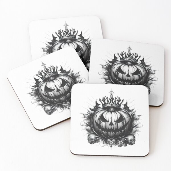 Item preview,  Pumpkin with crown and skulls,Halloween tattoo, Halloween pumpkin designed and sold by Expressions-Sel.