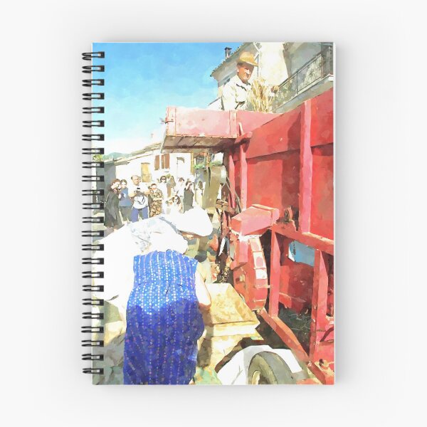 Item preview, Peasants with threshing machine designed and sold by Giuseppe Cocco.