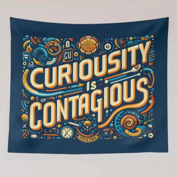 Item preview, Curiosity Is Contagious, typography designed and sold by maxmaj.