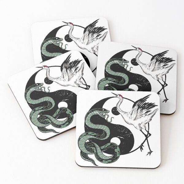Item preview, Crane vs Snake | Yin Yang Background Symbolic Design designed and sold by TurtleDojo.