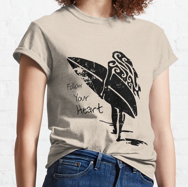 Follow your heart, surfing girl Classic T-Shirt