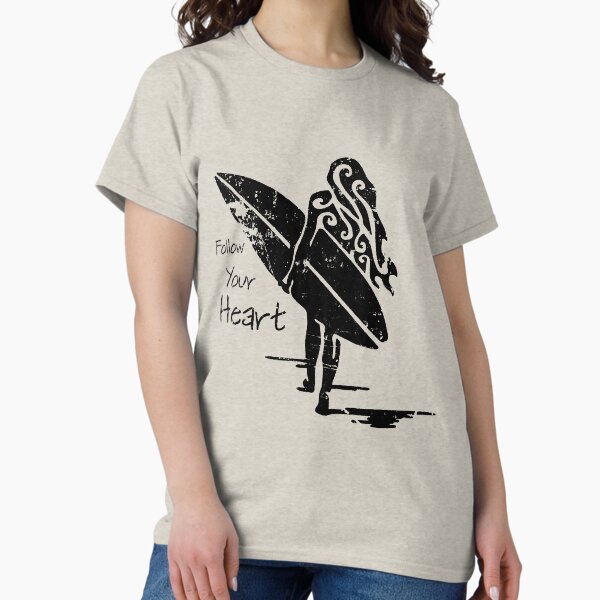 Item preview, Follow your heart, surfing girl designed and sold by Nick Shevchenko.