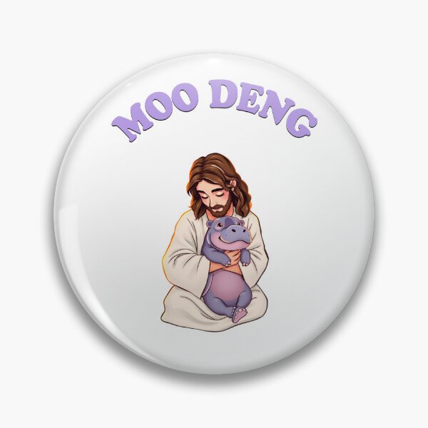 Aperçu de l'œuvre Jésus tenant Moo Deng, le bébé hippopotame - Mignon créée et vendue par damiang.