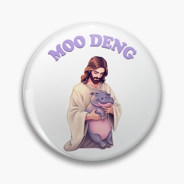 Item preview, Jesus Holding Moo Deng the Baby Hippo - Cute designed and sold by damiang.