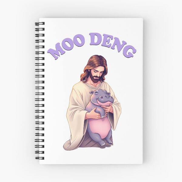 Aperçu de l'œuvre Jésus tenant Moo Deng, le bébé hippopotame - Mignon créée et vendue par damiang.